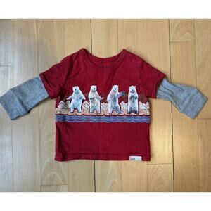 Baby Gap Double Layer Long Sleeve Shirt Dancing Polar Bears Size 18-24 Mos